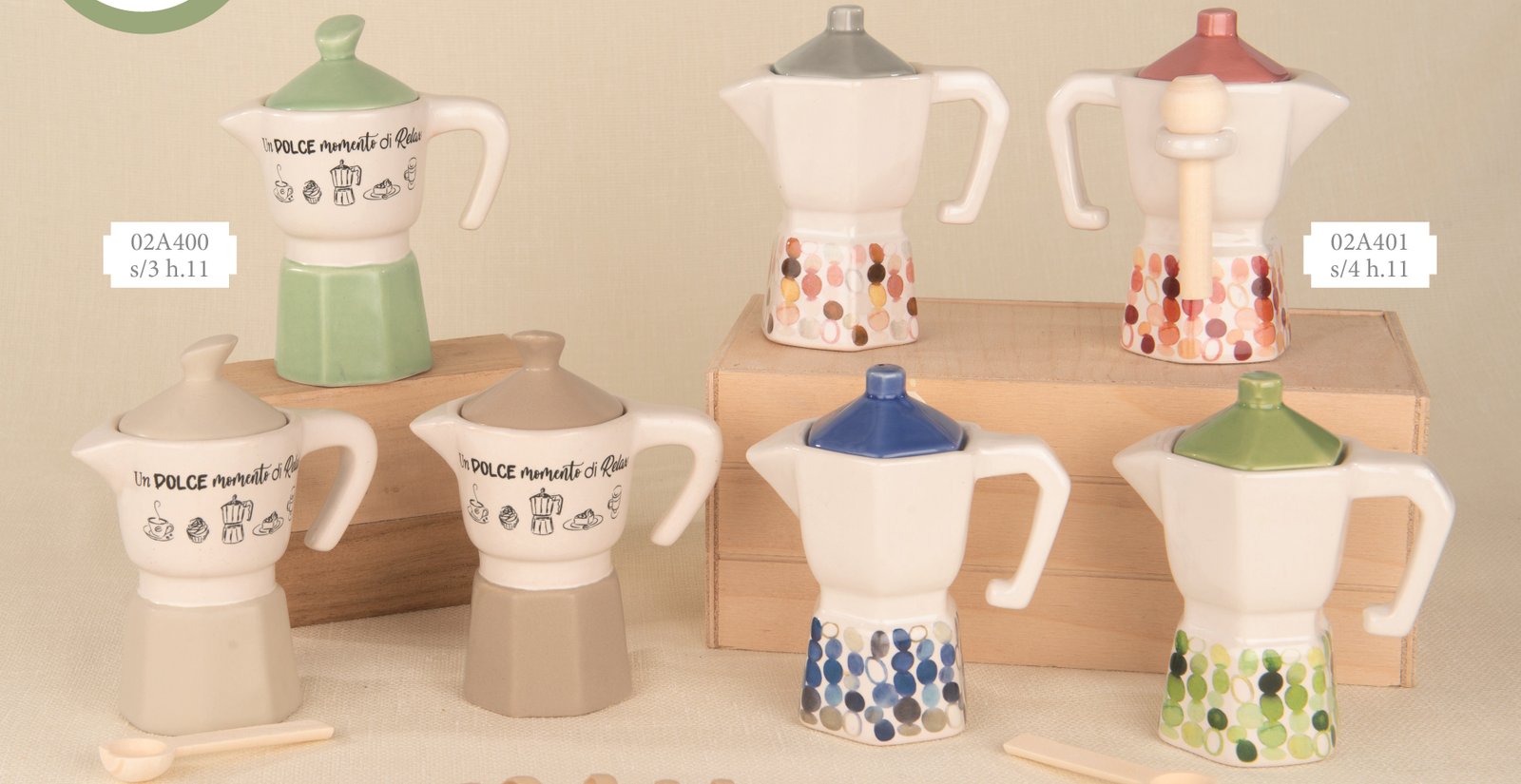 Modern Moka Dolce 3 Assortiti Bomboniera h.11 cm 02A400, ideale per Matrimonio italiano.