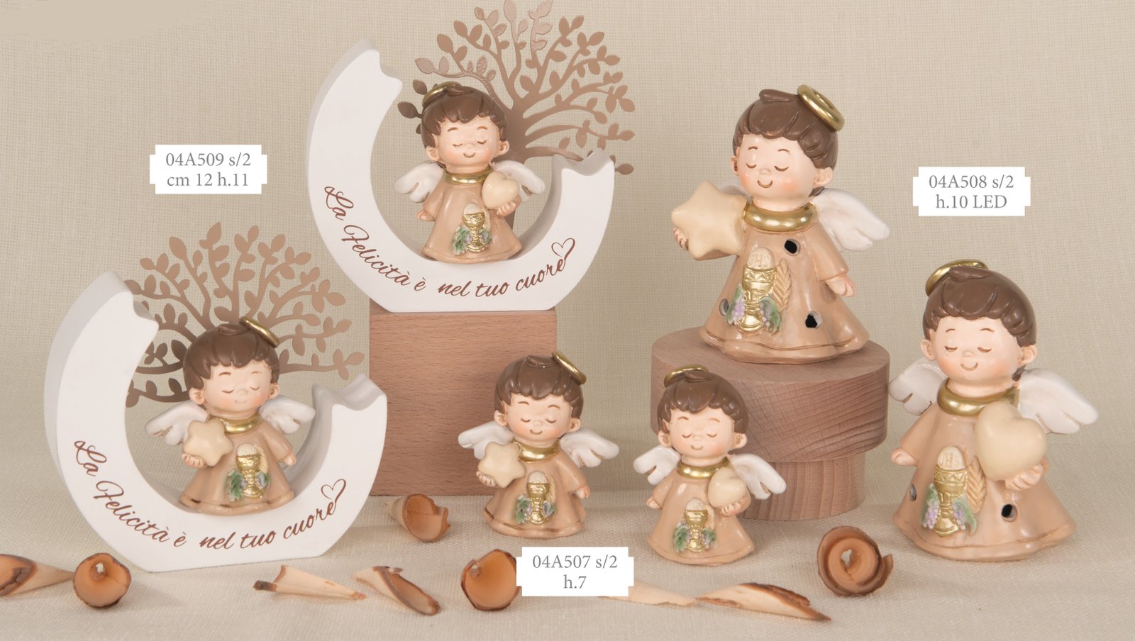 Pop Angelo Comunione Classico LED Albero Bomboniera 04A507-04A509, ideale per Prima Comunione moderna.