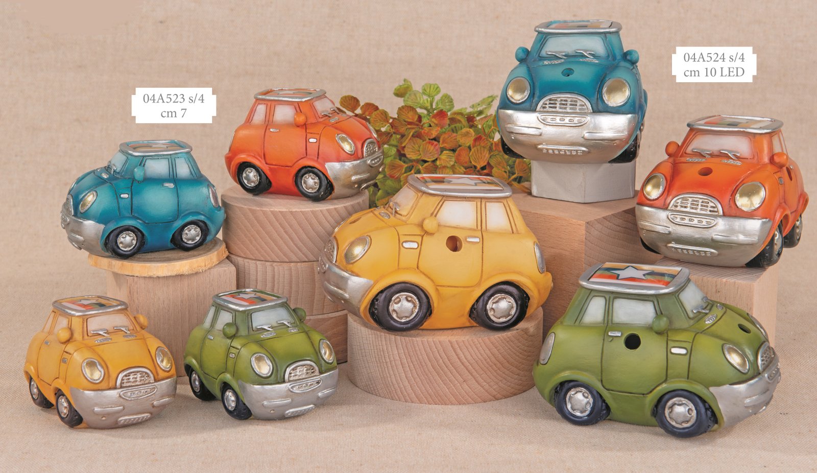 Speed Auto e Macchina LED Bomboniera cm.7-10 4 ass. 04A523-04A524, ideale per Battesimo racing.