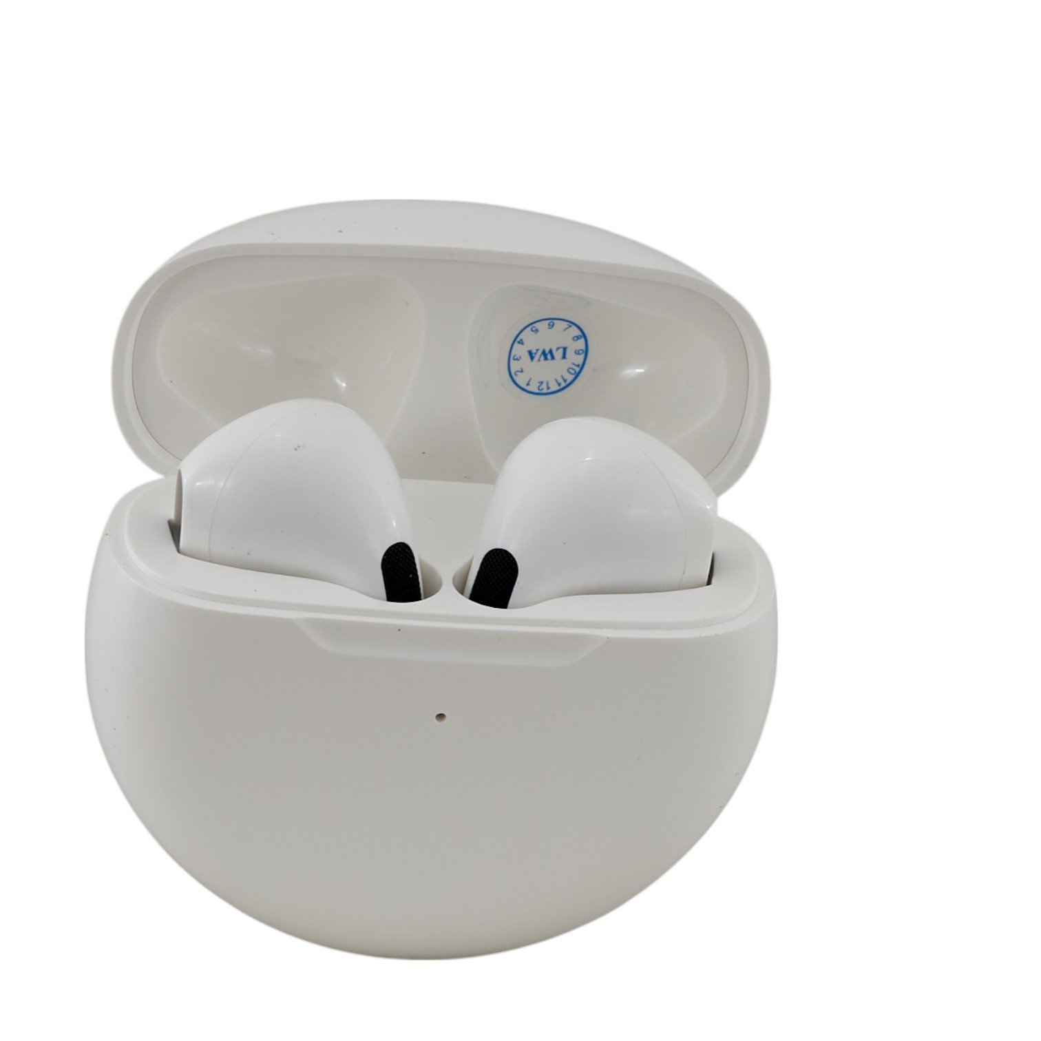 Auricolari Bianchi Scatola Tonda 1394026, gadget tecnologico per bomboniere da Bomboniere Cupido Trapani.