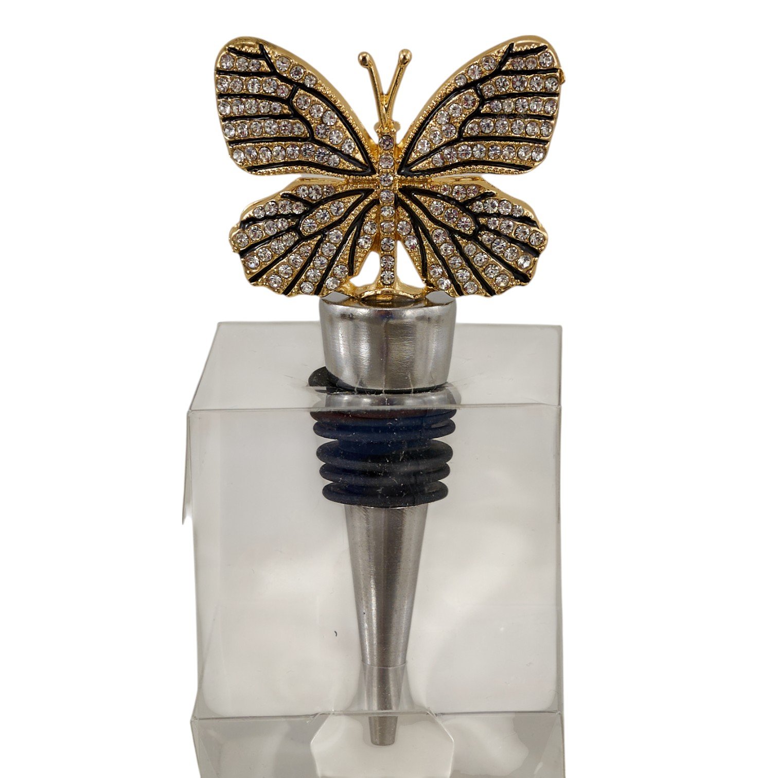 Strass Tappo Farfalla 1453007, tappo di design con strass per bomboniere da Bomboniere Cupido Trapani.