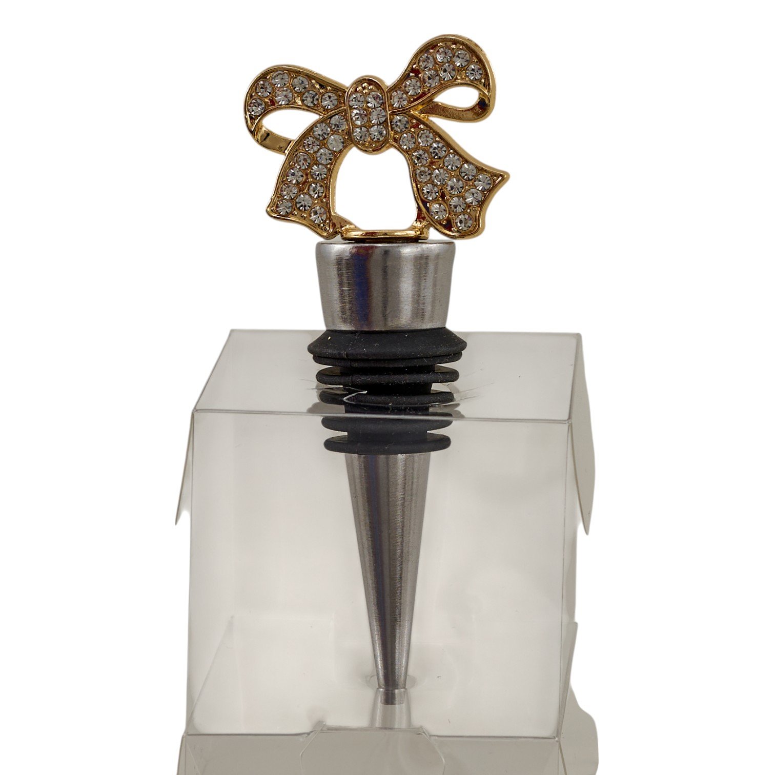 Strass Tappo Fiocco 1453012, tappo di design con strass per bomboniere da Bomboniere Cupido Trapani.