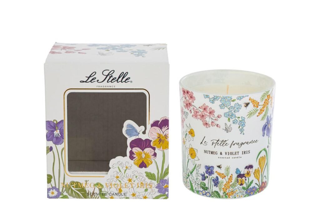 Candela Fleur 130 gr Bomboniera d.7×8 cm con Astuccio 58280, ideale per Matrimonio shabby.