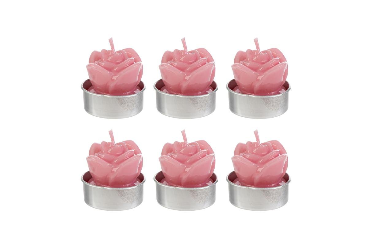 Set 6 T-Light Candela Pink Bomboniera 3×4 cm 58292, ideale per Matrimonio romantico.