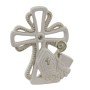 Bomboniera Croce Cresima in materiale di qualità per la Cresima, codice 1255275. Disponibile nei colori bianco e oro - Bomboniere Cupido Trapani.