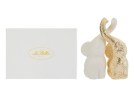 Set 2 Elefantini Porcellana Bianco/Oro h.27 cm Bomboniera 58247, ideale per Matrimonio di lusso.