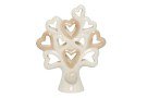 Albero della Vita Traforato Porcellana Bianca Tortora LED Bomboniera 17.5cm con Box PRMT23004PB, ideale per Cresima religiosa.
