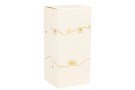 Porta Candela Medio Oro con Cuore Bianco Bomboniera con Candela e Box PRMT23027PB, ideale per Matrimonio romantico.