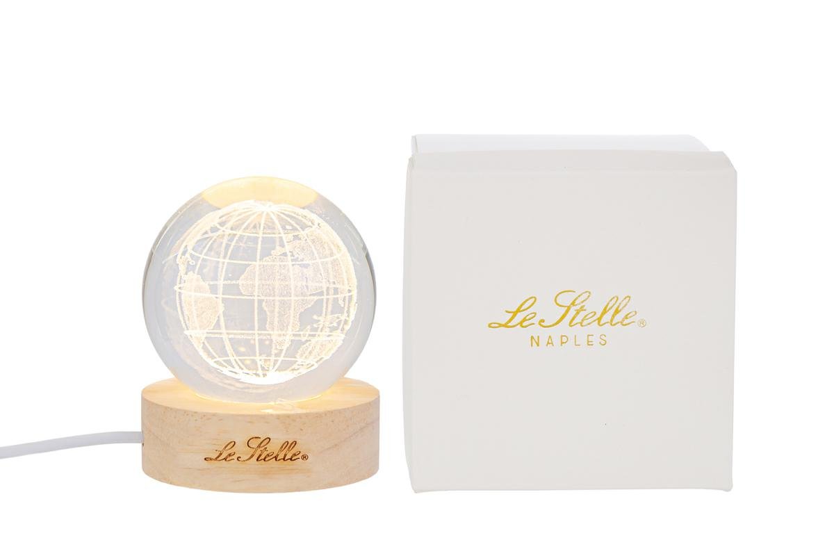 Lampada globo vetro mondo USB D 6cm con astuccio - Idea luminosa per laurea 2026